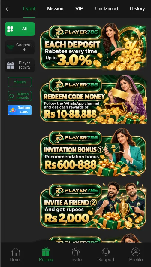 Player786 Game Rewards